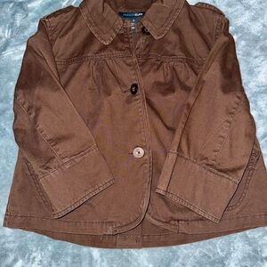 French Cuff Kids Brown Jean Jacket